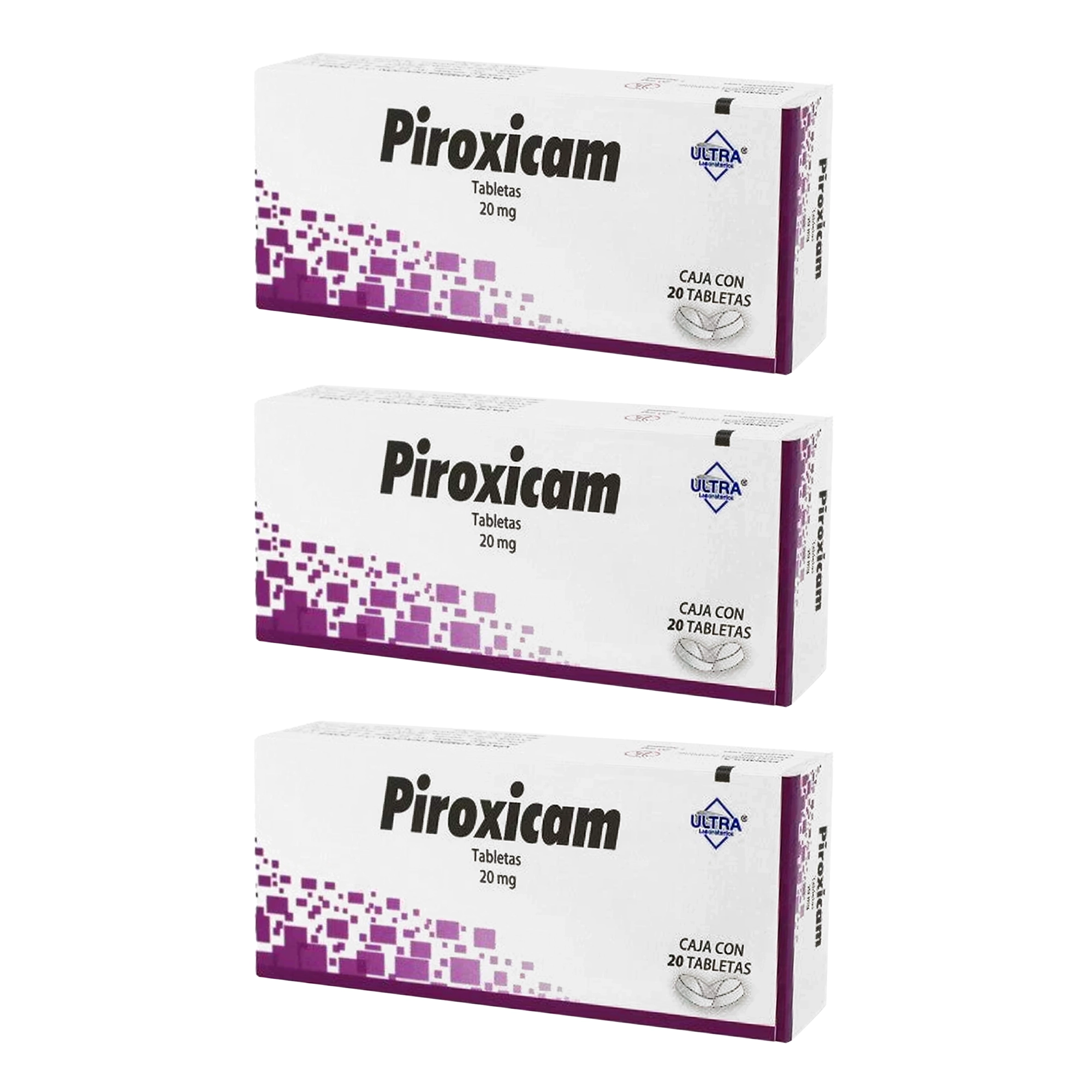 637902060070 1 piroxicam 20 mg tres cajas con 20 tabs c/u piroxicam 20 mg tableta 60 tableta(s)