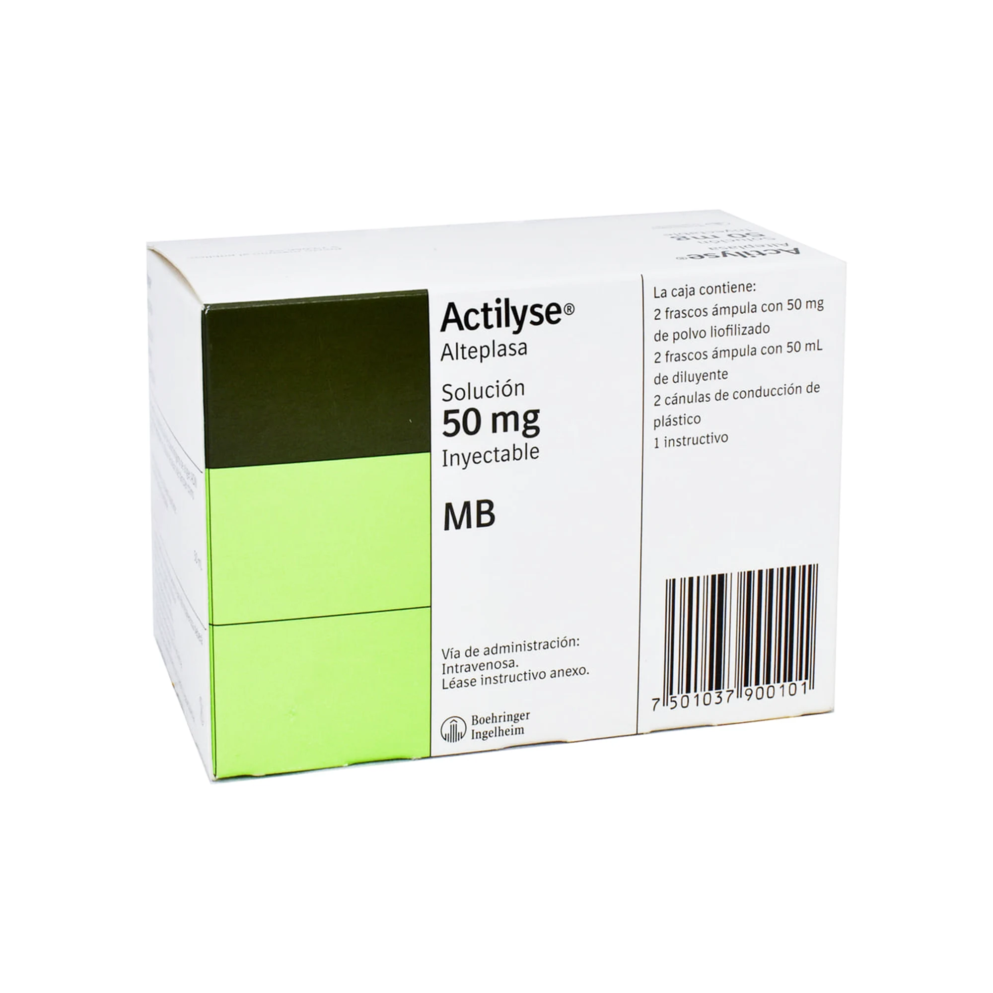 7501037900101 1 actilyse alteplasa 50 mg solución inyectable 2 frasco Ámpula