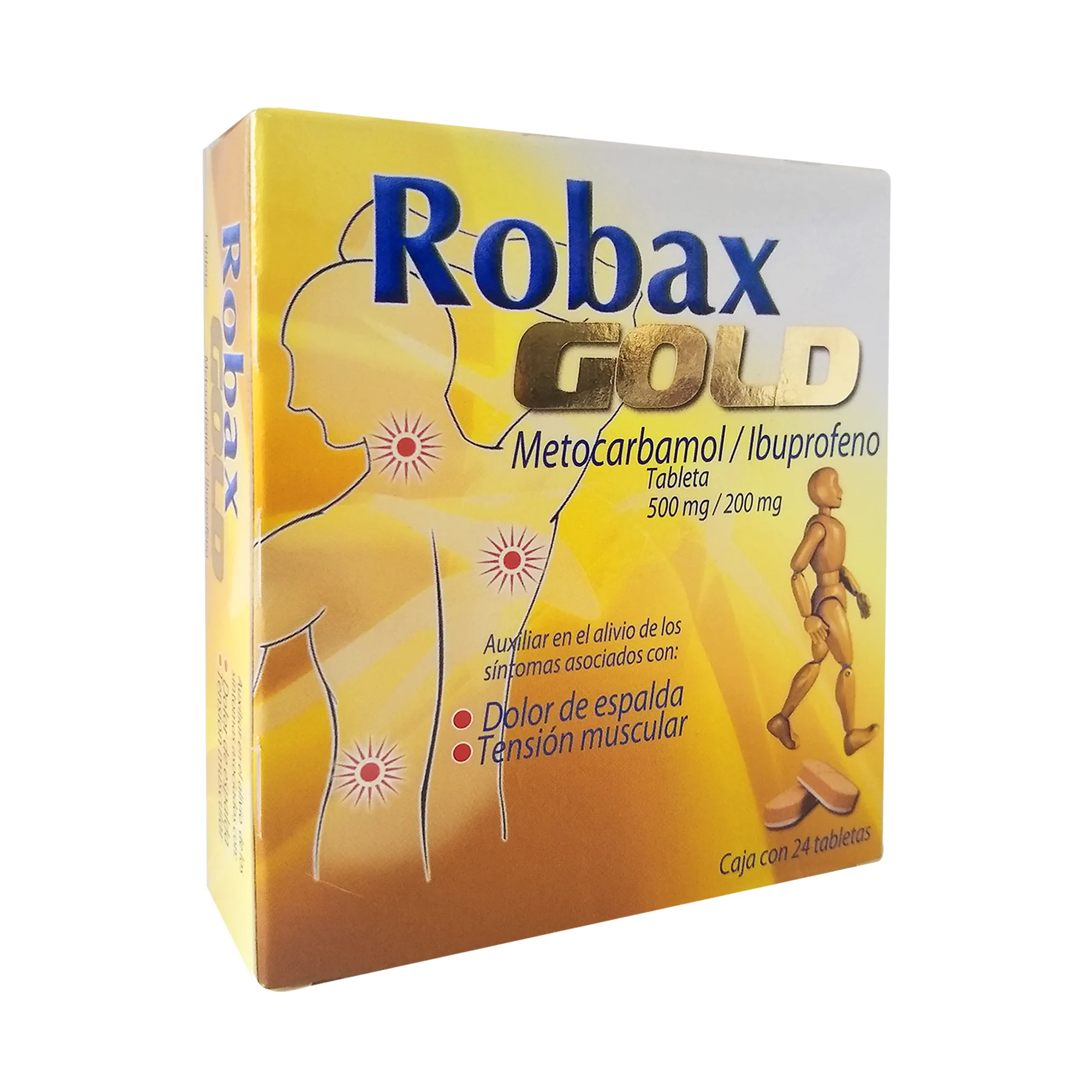 7501065062529 1 robax gold ibuprofeno - metocarbamol 500 / 200 mg tableta 24 tableta(s)