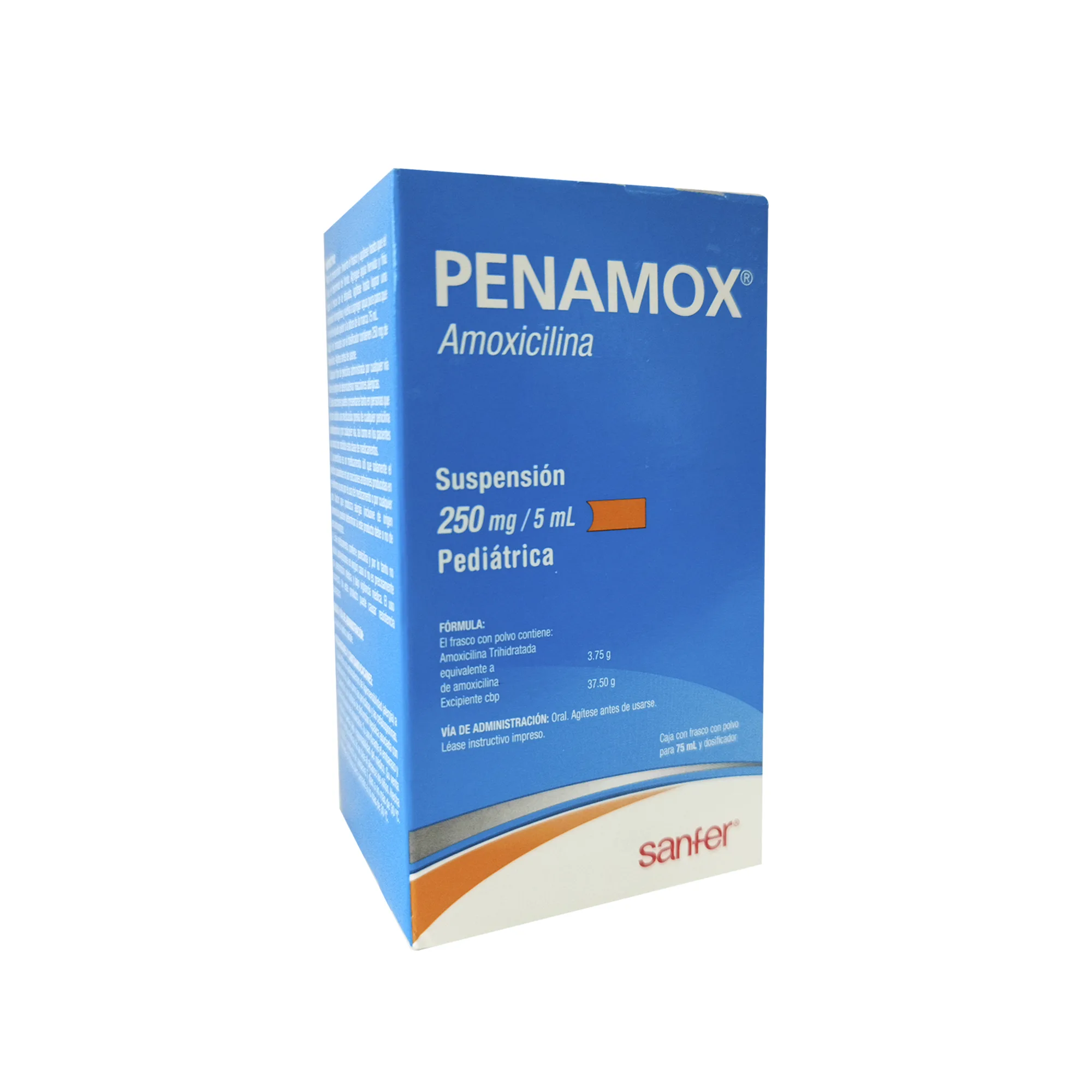 7501070635237 1 penamox ped amoxicilina 250 mg/5 ml suspensión y polvo 75 mililitro