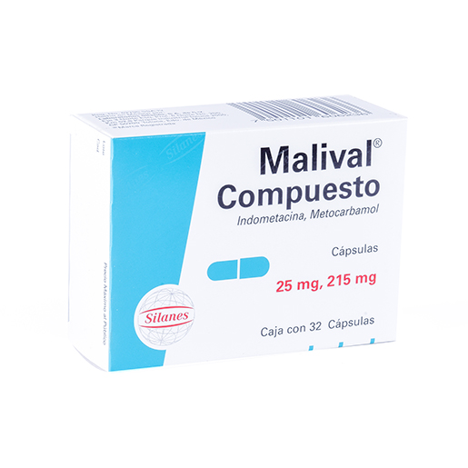 7501101606236 1 malival comp indometacina - metocarbamol 25 mg / 215 mg cápsula 32 cápsula(s)