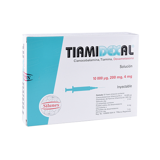 7501101620027 1 tiamidexal cianocobalamina - tiamina - dexametasona 10 / 20 / 4 mg solución inyectable 3 frasco Ámpula