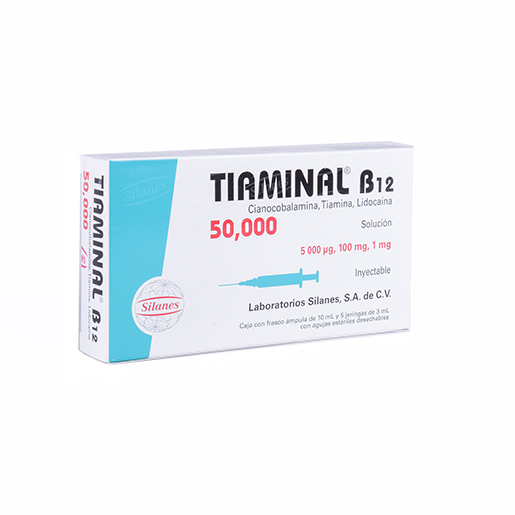 7501101623769 1 tiaminal b12 cianocobalamina - tiamina - lidocaina 5/100/1 mg solución inyectable 1 frasco Ámpula