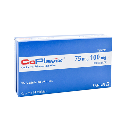 7501165007321 1 coplavix clopidogrel - acido acetilsalicilico 75 / 100 mg tableta 14 tableta(s)