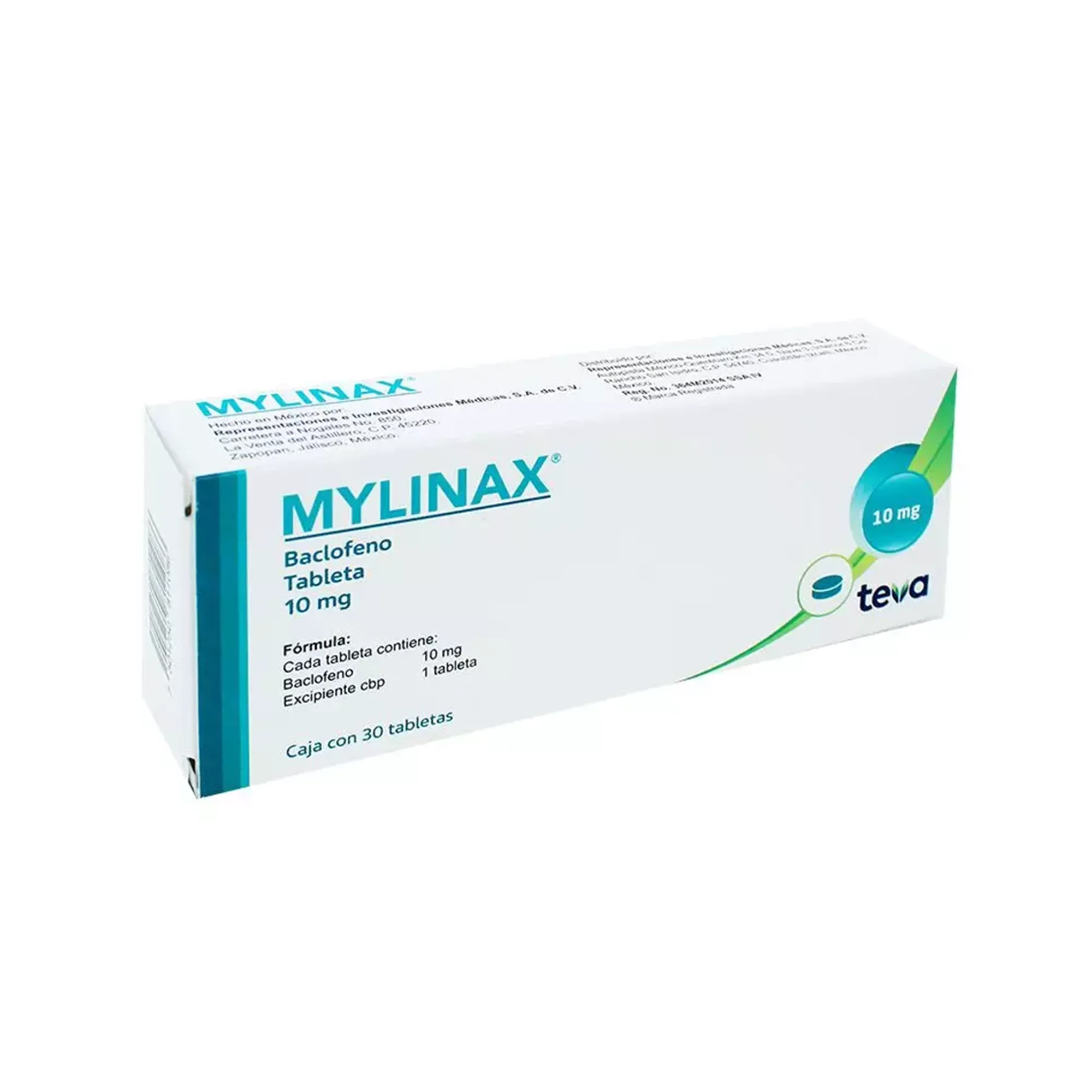 7501250811086 1 mylinax baclofeno 10 mg tableta 30 tableta(s)