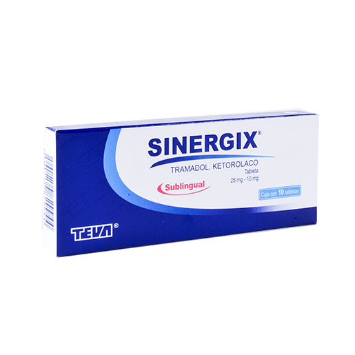 7501250829944 1 sinergix  - sublingual ketorolaco - tramadol 10 / 25 mg tableta sublingual 10 tableta(s)