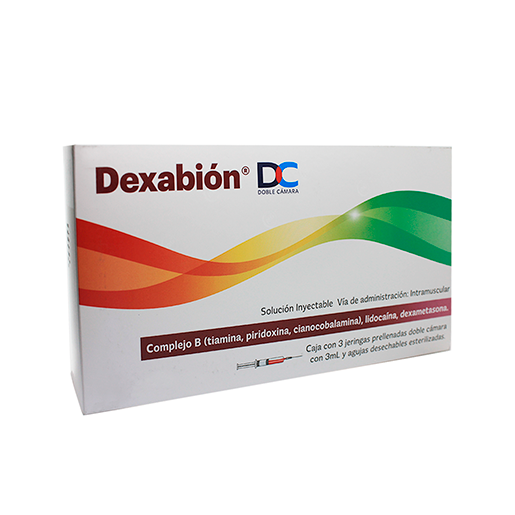 7501298217703 1 dexabion dc complejo b - dexametasona - lidocaina 100 / 100 / 5 / 4 / 30 mg jeringa prellenada 3 jeringa