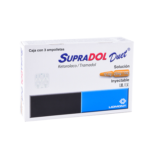 7501299301623 1 supradol duet ketorolaco - tramadol 10 / 25 mg solución 3 ampolleta