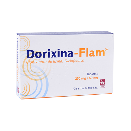 7501300420220 1 dorixina-flam clonixinato de lisina - diclofenaco 250 / 50 mg tableta 14 tableta(s)