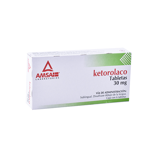 7501349023369 1 ketorolaco ketorolaco trometamina 30 mg tableta sublingual 6 tableta(s)