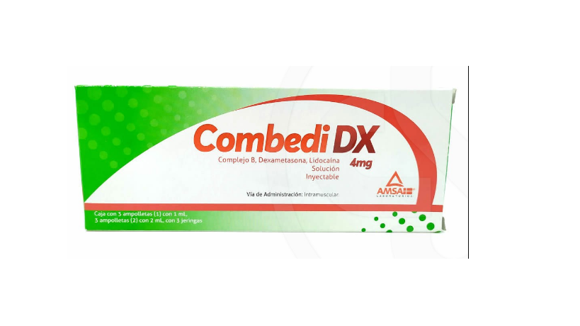 7501349029613 1 combedi dx complejo b - dexametasona - lidocaina 100 / 100 / 5 / 4 / 30 mg ampolleta 3 ampolleta