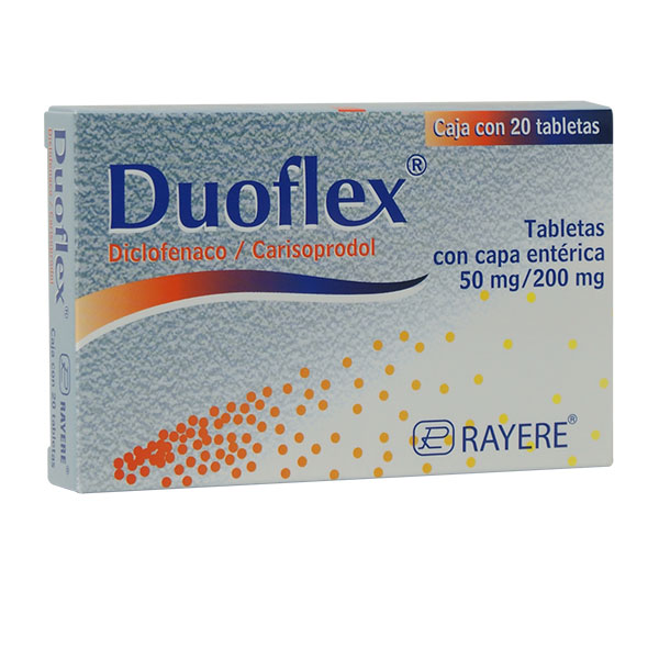 7502003381627 1 duoflex diclofenaco - carisoprodol 50 / 200 mg tableta 20 tableta(s)