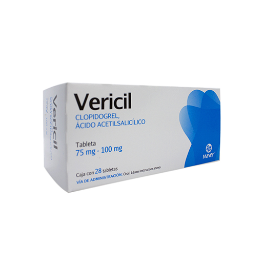 7502009747755 1 vericil clopidogrel - acido acetilsalicilico 75 / 100 mg tableta 28 tableta(s)